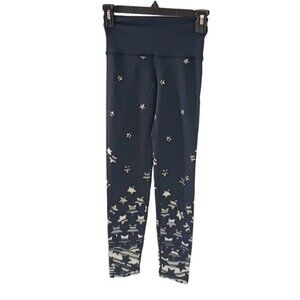 Aerie Leggings Black Star Print Stretch Pull On Activewear Womens Size XS